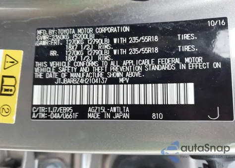 2017 Lexus Nx 200T F Sport from USA, damaged, VIN JTJBARBZ4H2104137